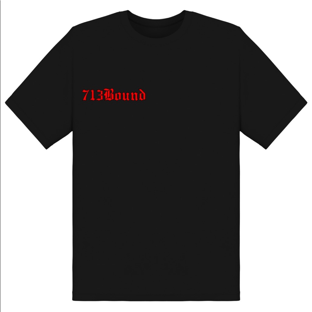 Houston bound shirt black with red lettering. #713
